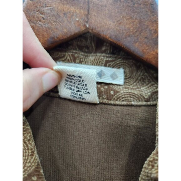 5 Diamonds  Vintage Style Womens Medium Paisley Button-Up Jacket Brown - Picture 5 of 6